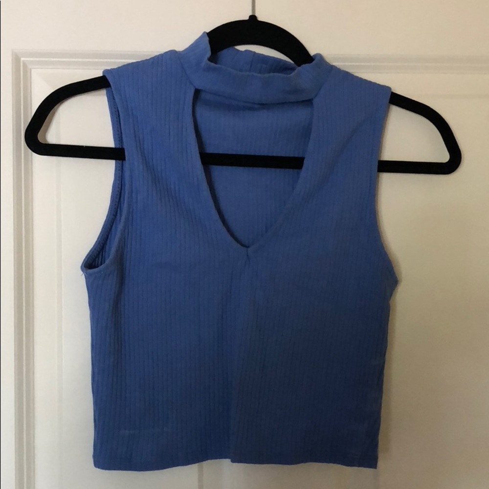 Blue crop top